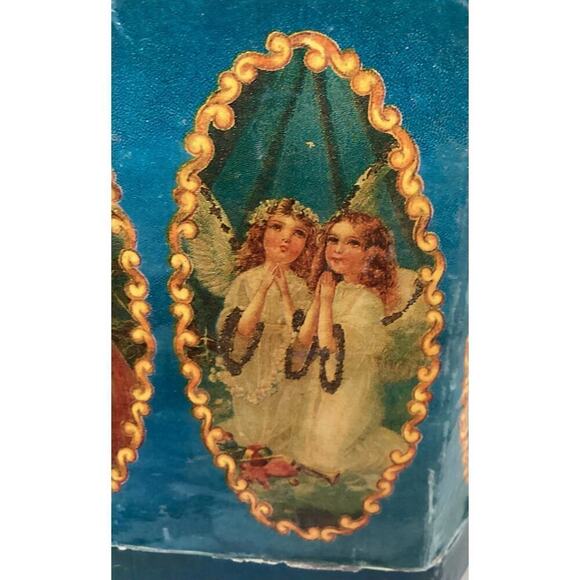 Decoupage christmas Glorious angels ball ornaments 1995 lot of 6 - Picture 5 of 9